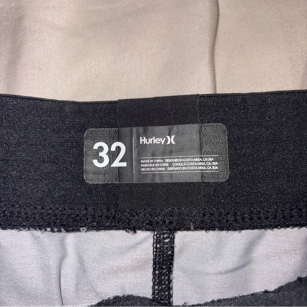 Hurley Men's Black and Gray Striped Board Shorts - Picture 4 of 12